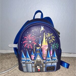 NWT Disney Parks X Loungefly Mickey Mouse Cinderella Castle Fireworks Backpack